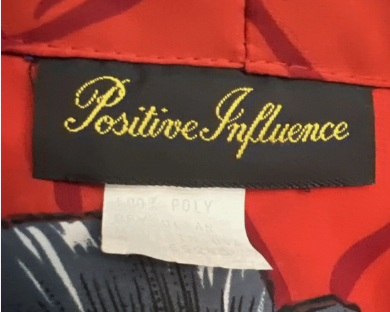 VTG 80s Positive Influence Red Floral Dress 11 /12 Mock Wrap Blouson Midi